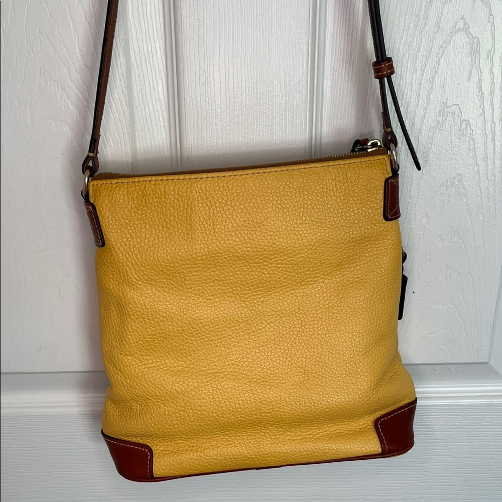Dooney & Bourke Yellow and Brown Leather Crossbody - Picture 10 of 15
